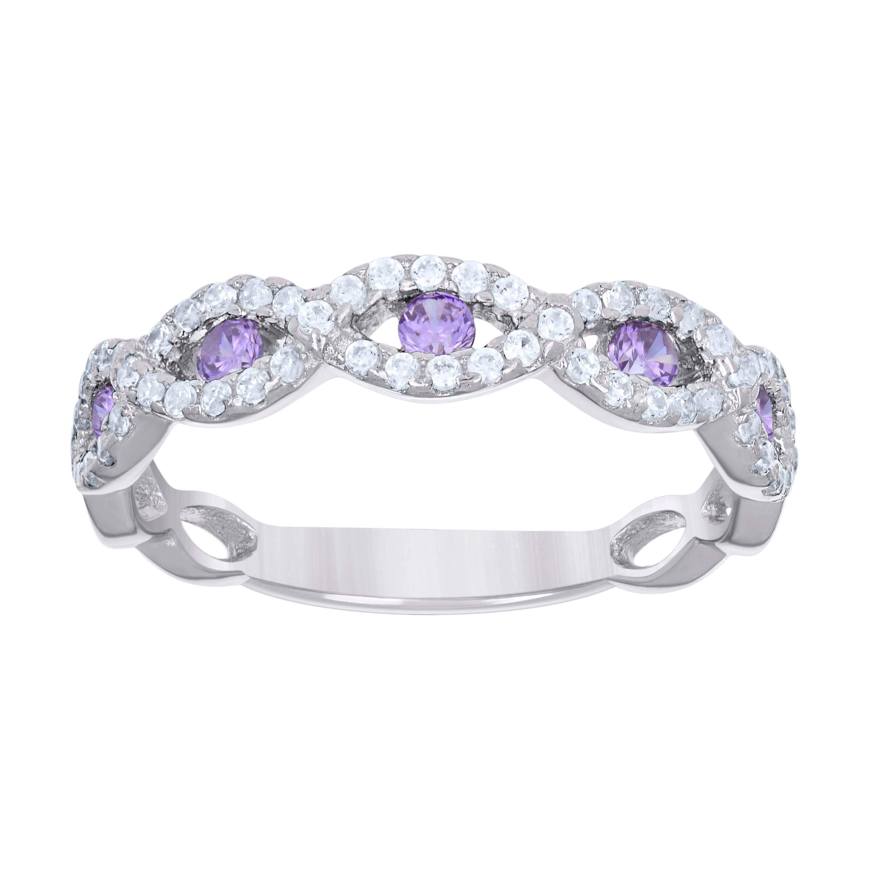 925 Sterling Silver Cz Ring S6-S9