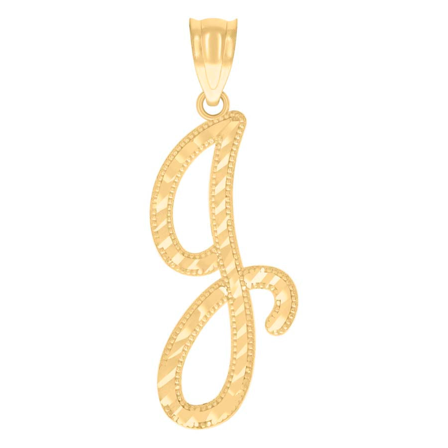 14Kt Gold Initial Pendant J