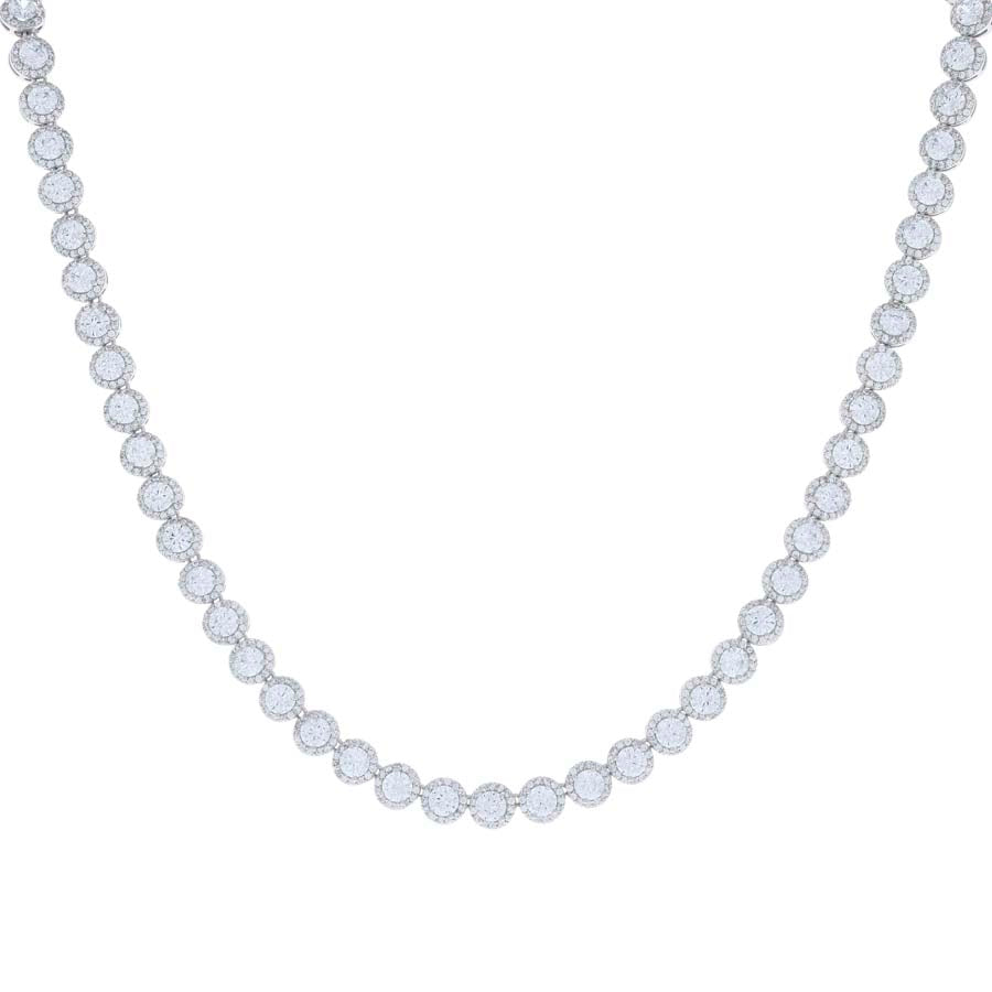 925 Sterling Silver Cz Necklace 16"