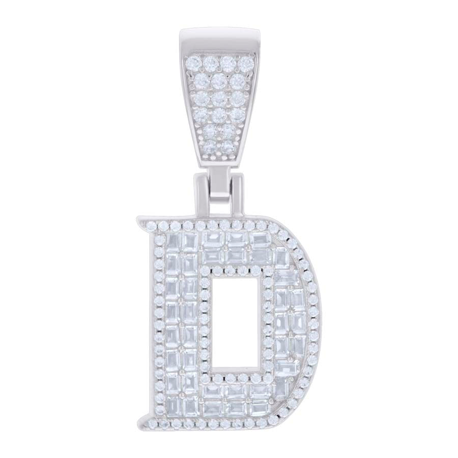 925 Sterling Silver Initial Pendant "D"