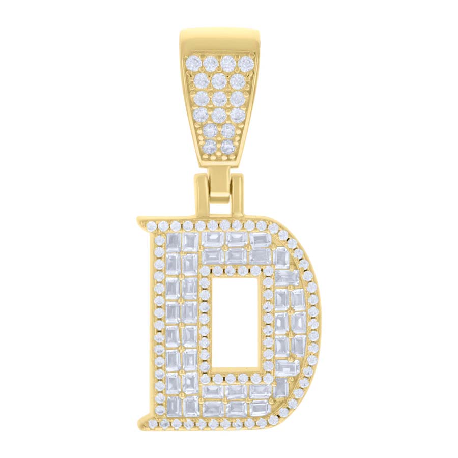 925 Sterling Silver Initial Pendant "D"