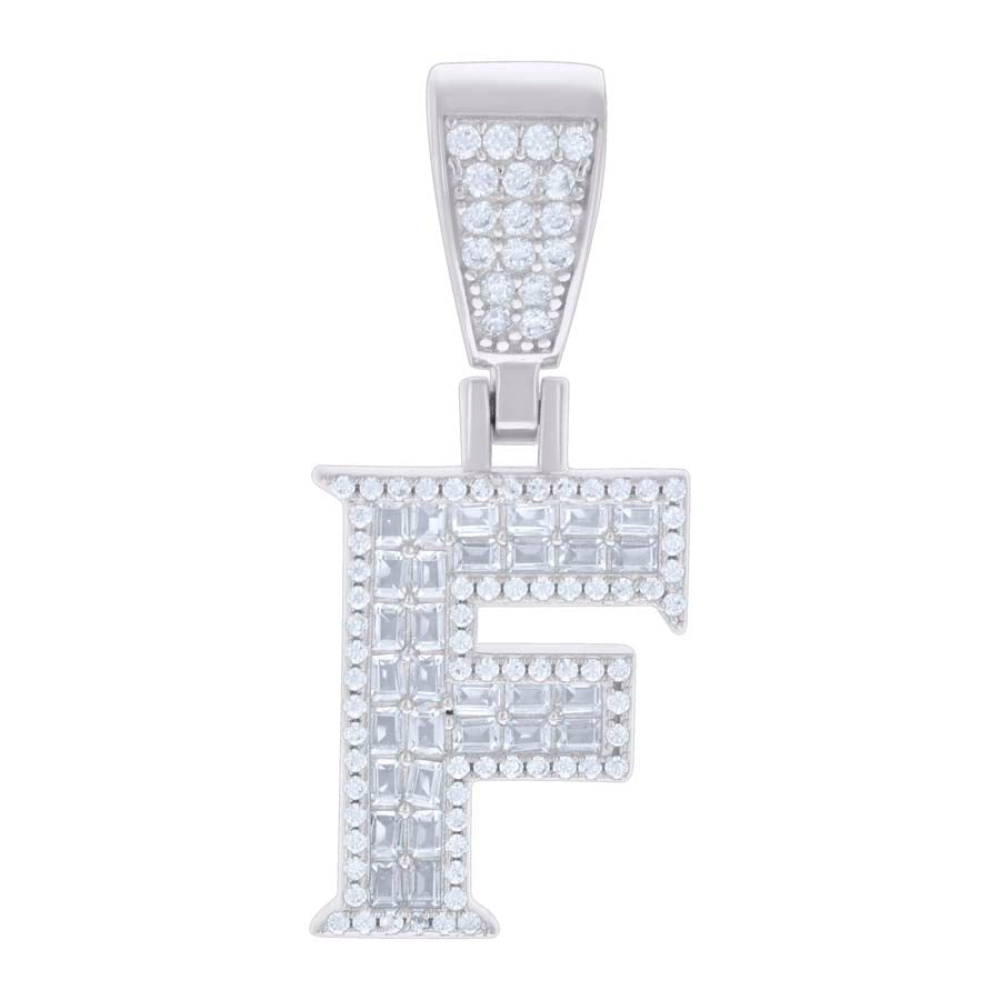 925 Sterling Silver Initial Pendant "F"
