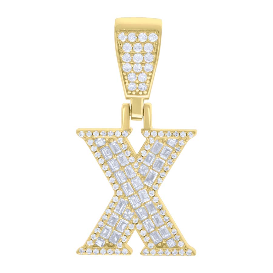 925 Sterling Silver Initial Pendant "X"