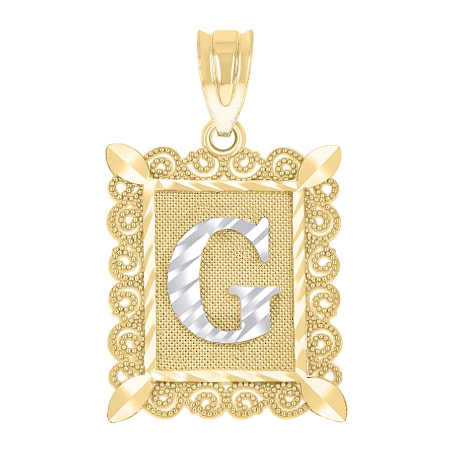 10K Gold Initial Letter "G" Pendant