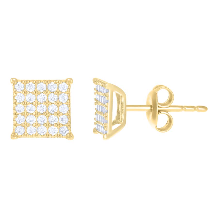 10Kt Gold Cz Earrings 7.3Mm
