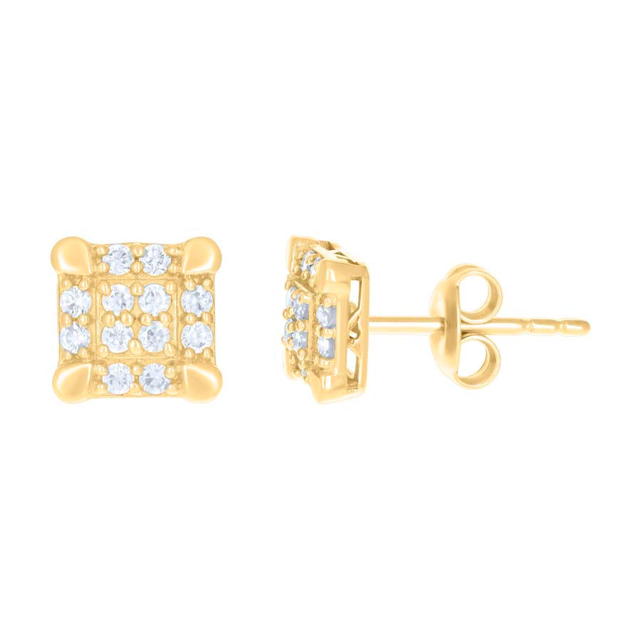 10Kt Gold Cz Earrings 6.5Mm