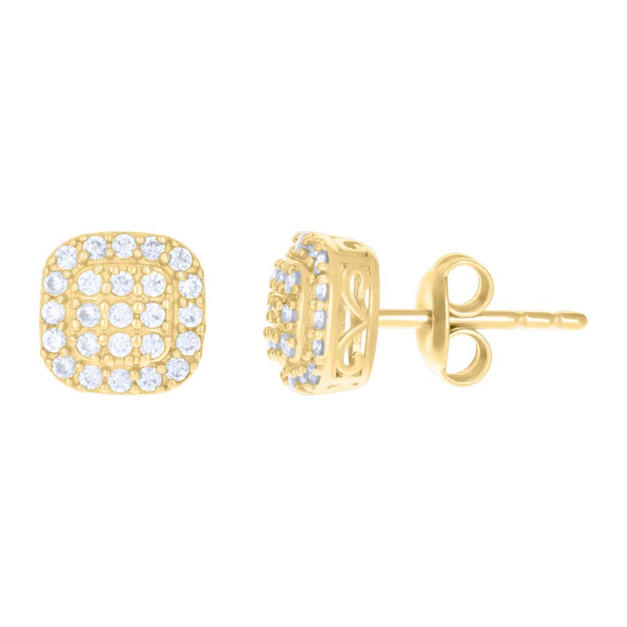 10Kt Gold Cz Earrings 7.7Mm