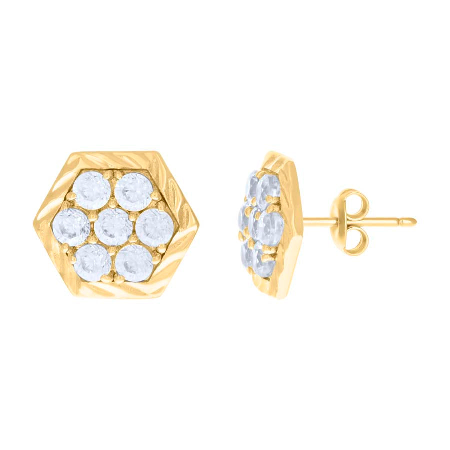 10Kt Gold Cz Earrings