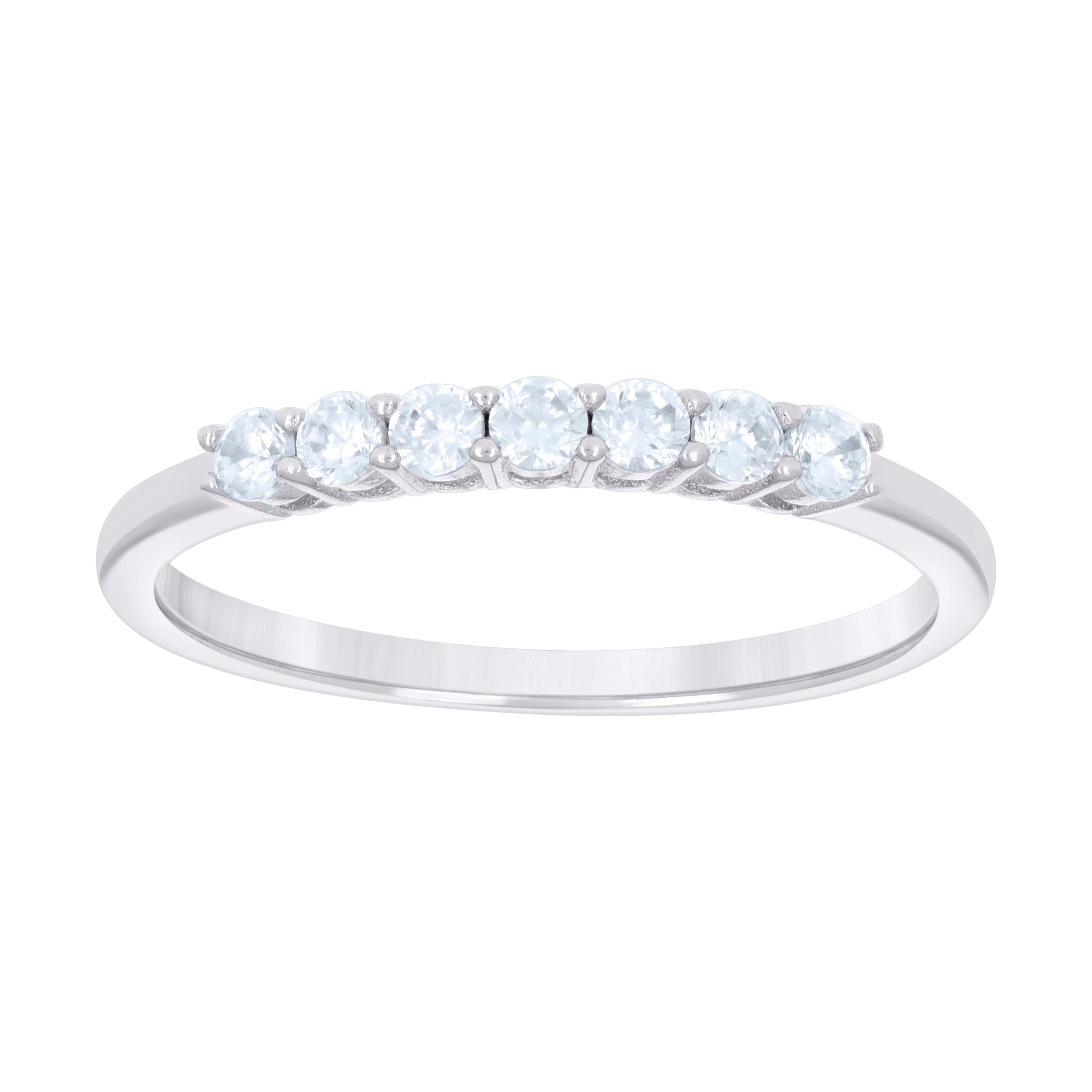 925 Sterling Silver Cz Ring 2Mm S5-S9