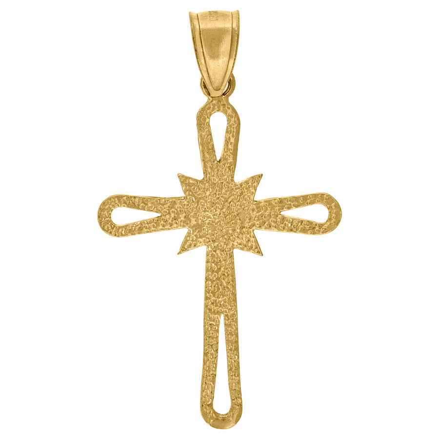 10Kt Cz Cross Charm
