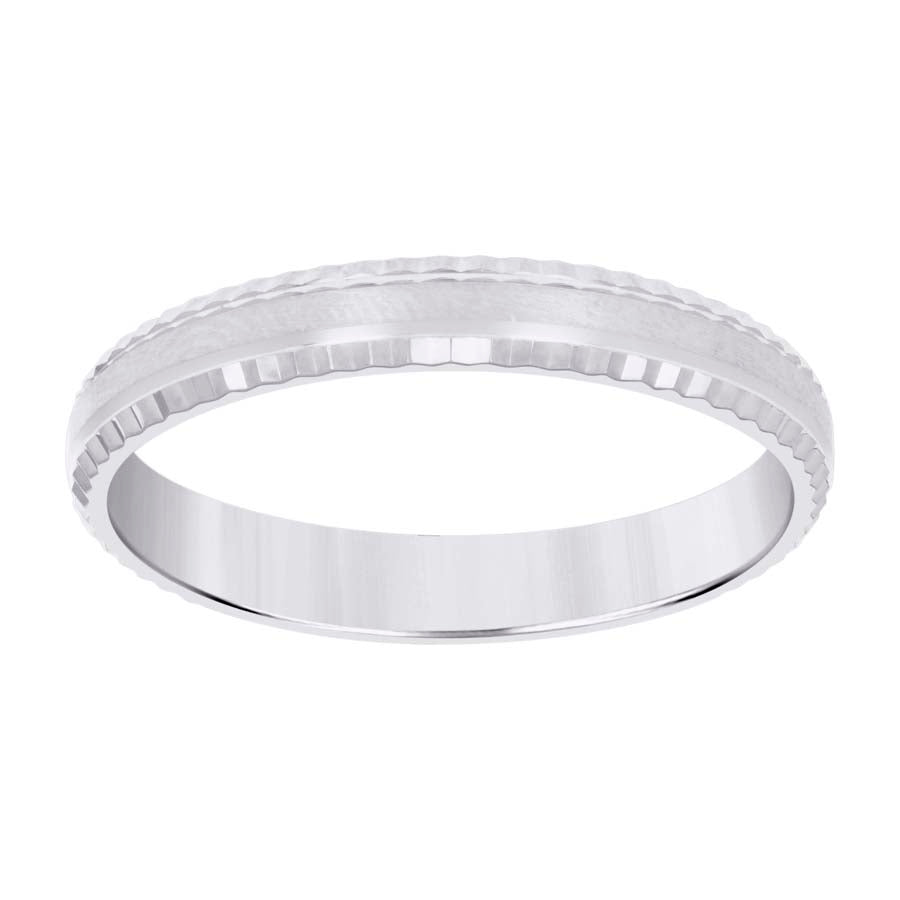 14Kt White Gold Band Ring 4mm-S7-S13