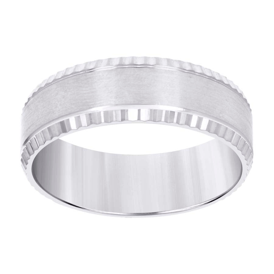 14Kt White Gold Band Ring 8mm-S7-S13