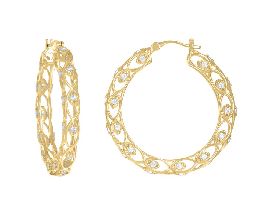 10Kt Gold Cz Earrings