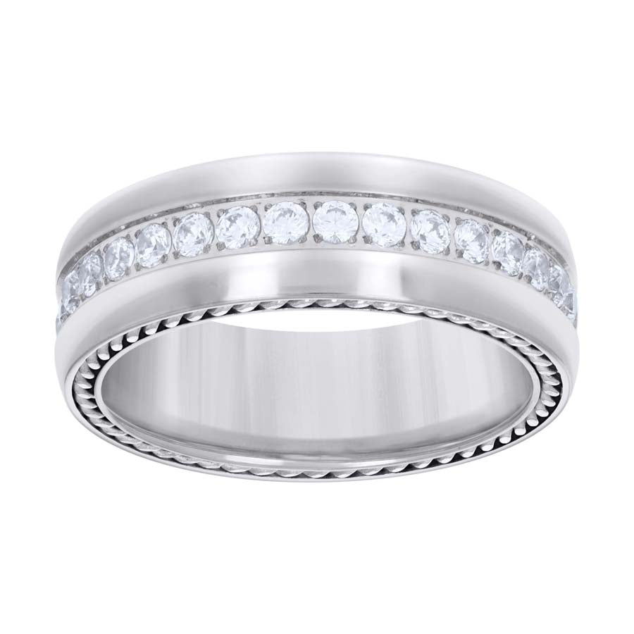Stainless Steel Cz Band 7mm S6-S12
