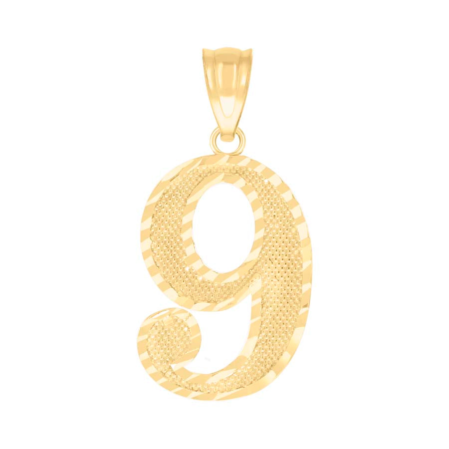 10Kt Gold Number "9" Pendant