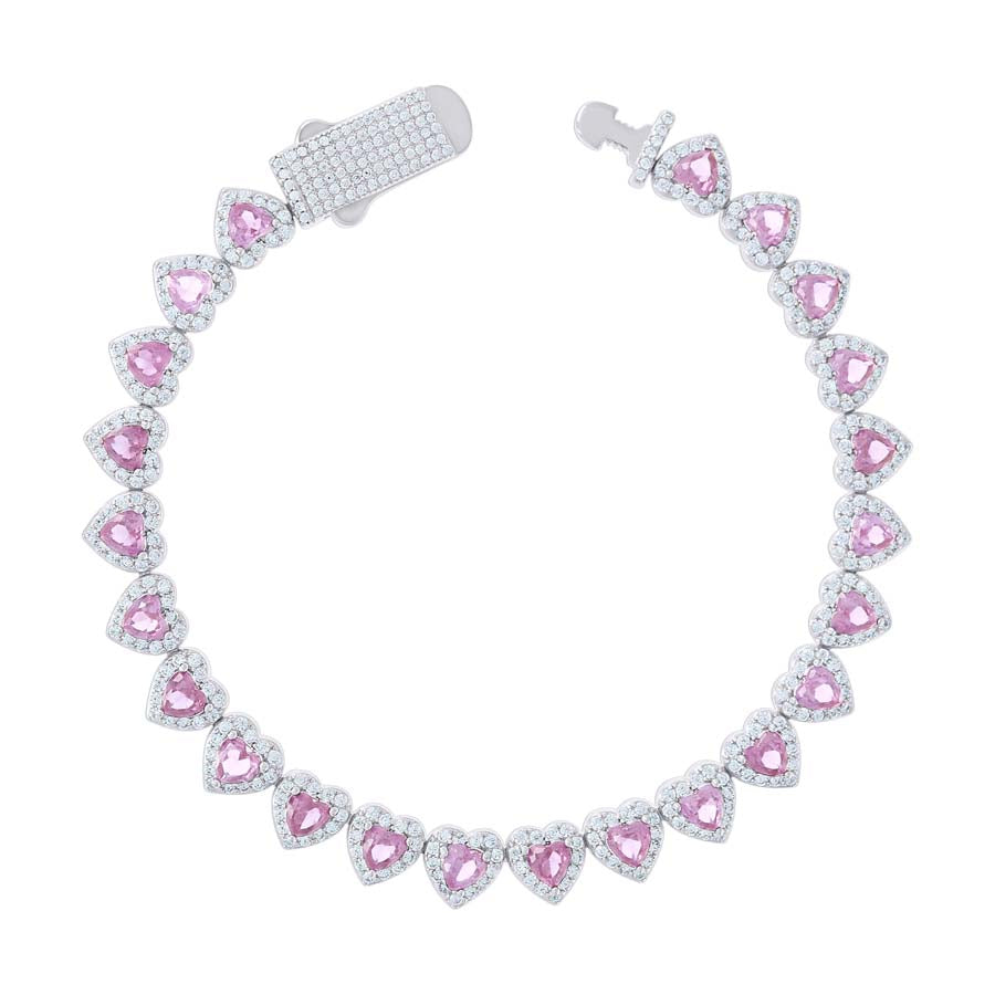 925 Sterling Silver Cz Bracelet 7"