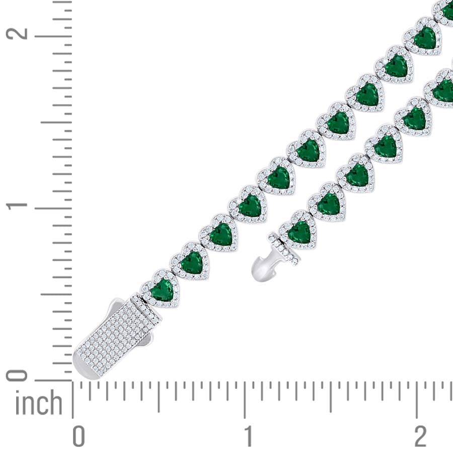 925 Sterling Silver Cz Bracelet 7"
