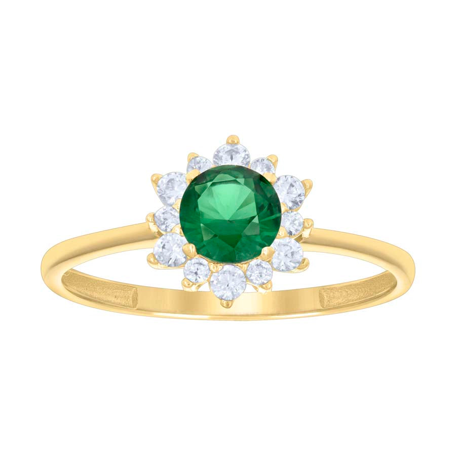 14K Gold Cz Ring