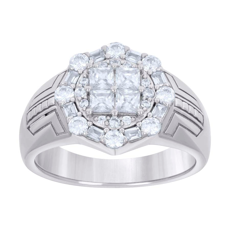 925 Sterling Silver Cz Ring S8-S11