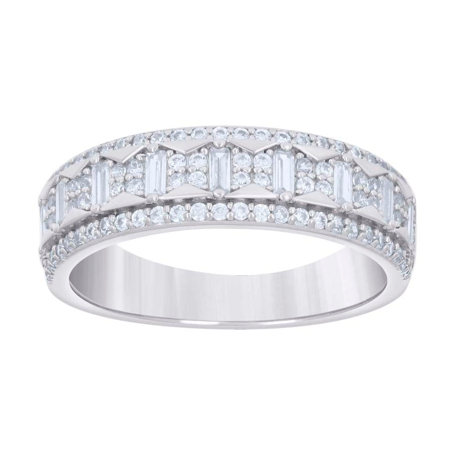 925 Sterling Silver Cz Ring Band S5-S12