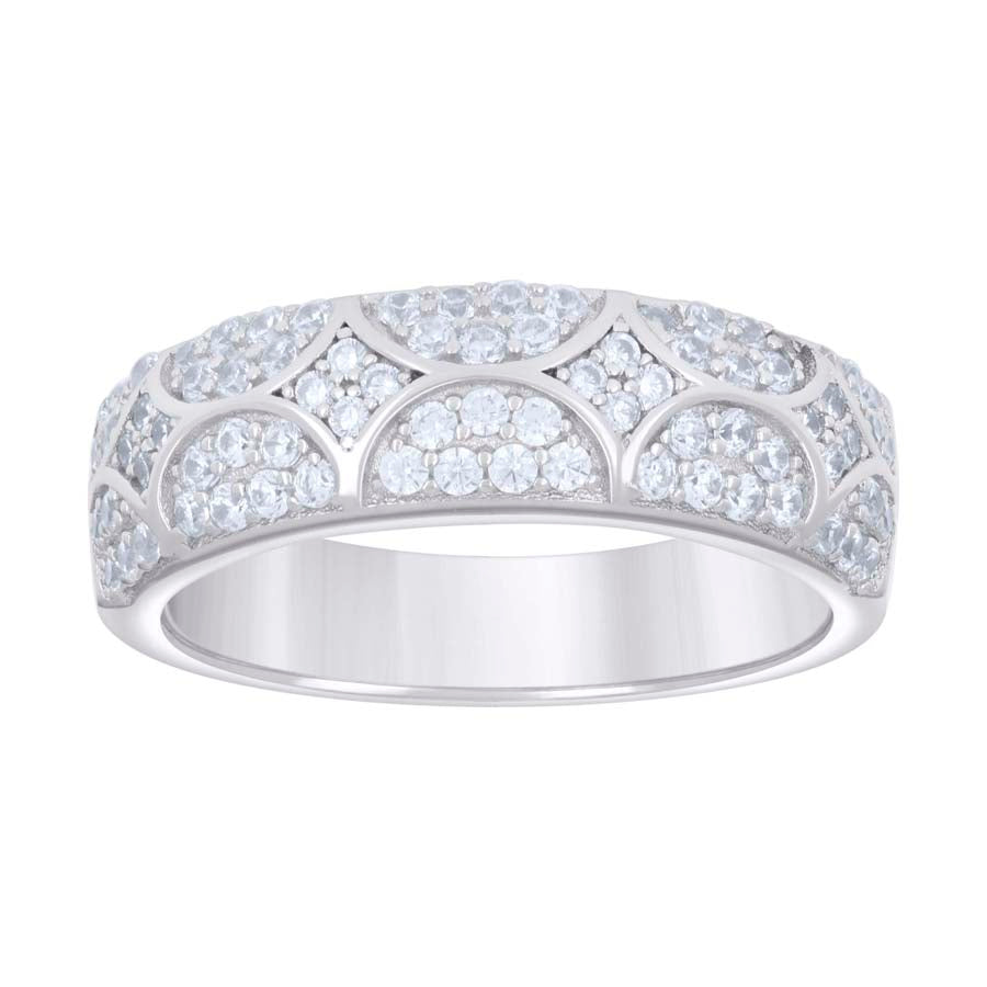 925 Sterling Silver Cz Ring Band S5-S9