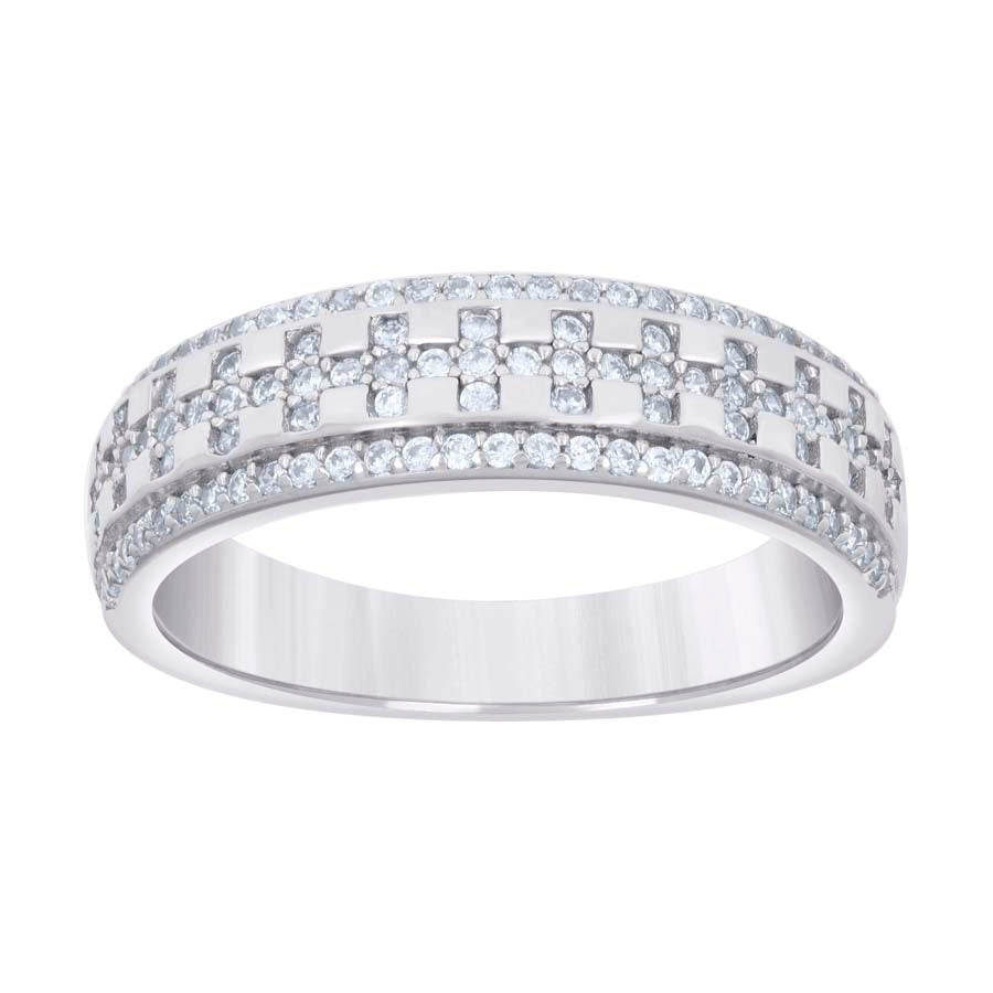 925 Sterling Silver Cz Ring Band S5-S9