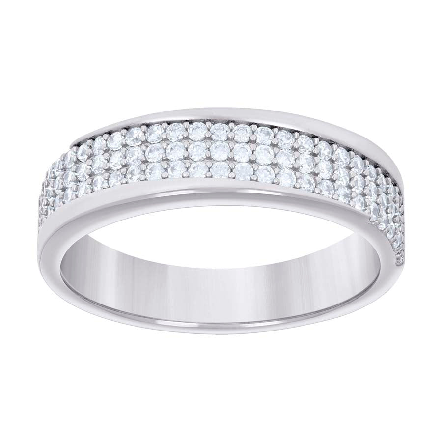 925 Sterling Silver Cz Ring Band S6-S12