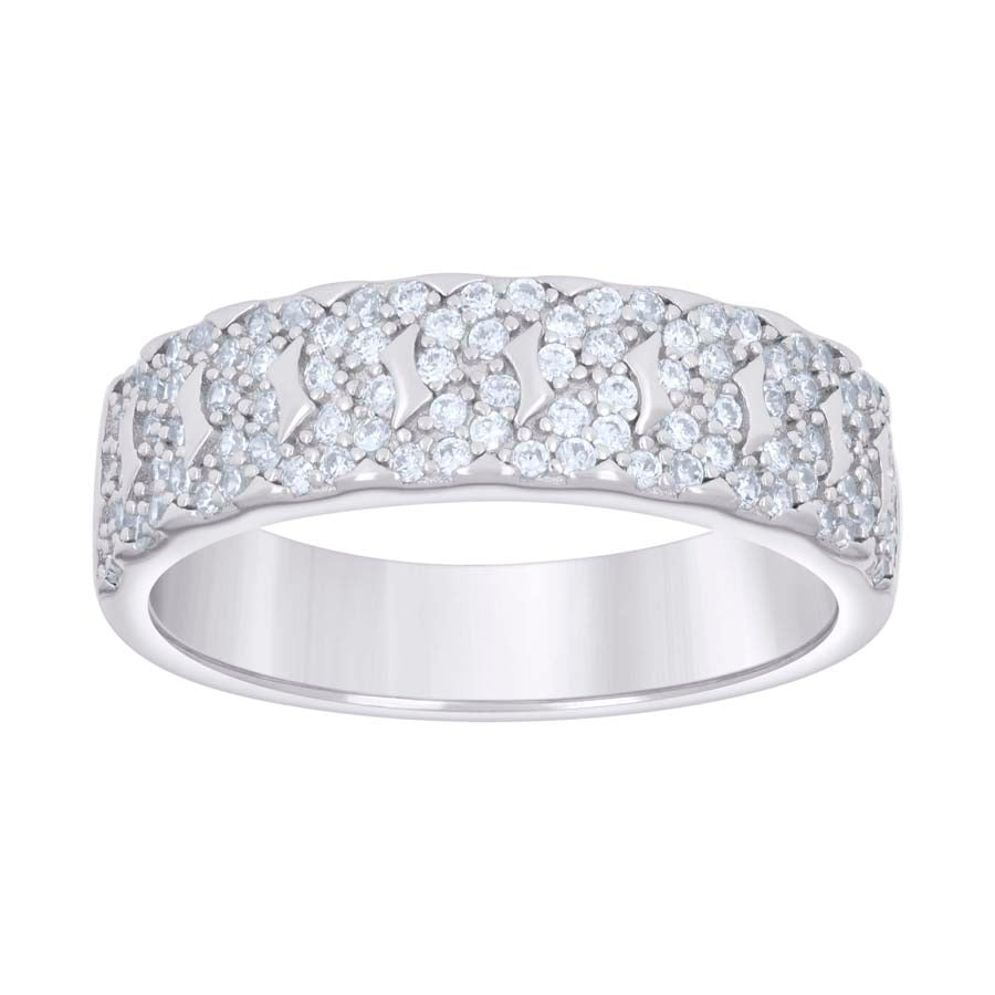 925 Sterling Silver Cz Ring Band S5-S9