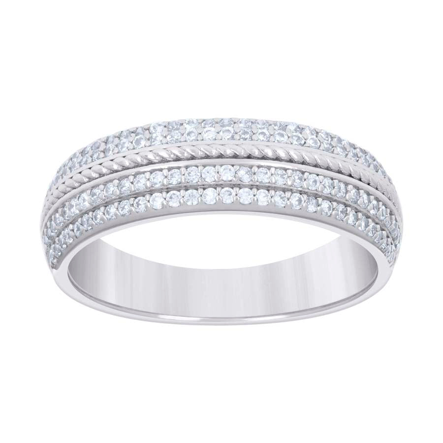 925 Sterling Silver Cz Ring Band S5-S9