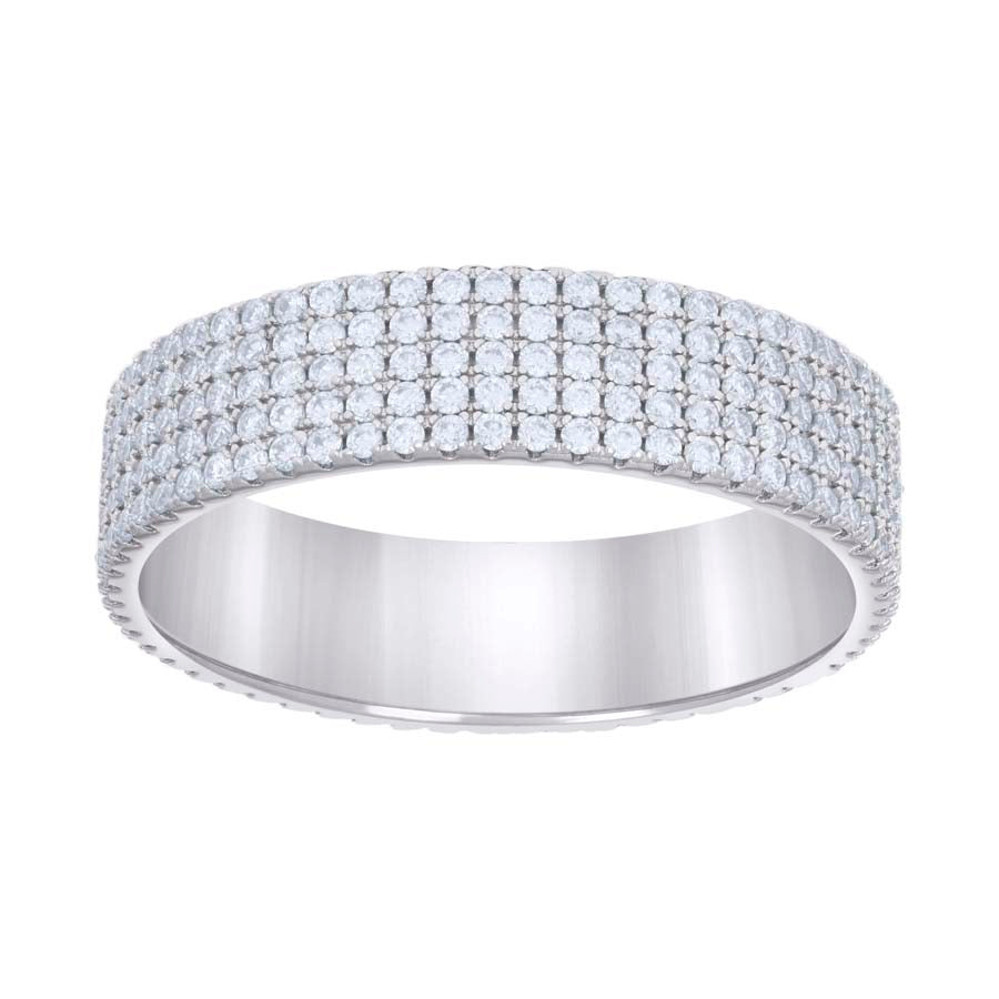 925 Sterling Silver Ring S6-S10 Moissanite Ctw 1.6