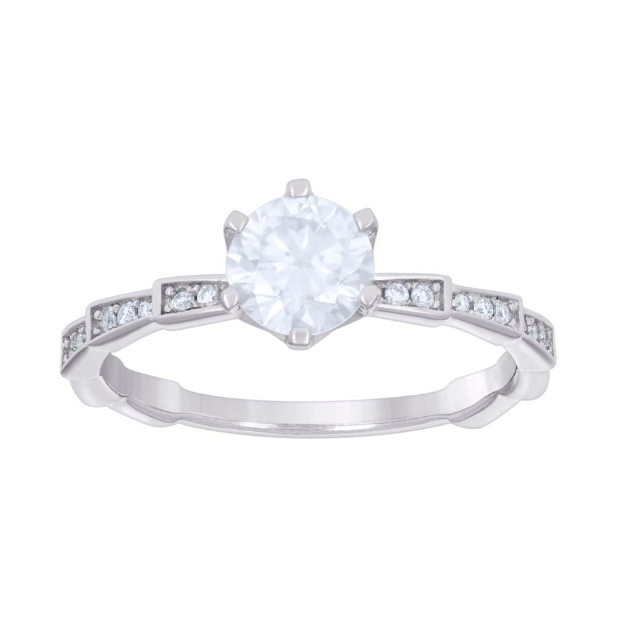 925 Sterling Silver Ring S5-S9 Moissanite Ctw 1.27
