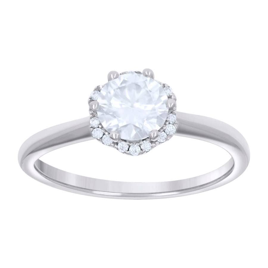 925 Sterling Silver Ring S5-S9 Moissanite Ctw 1.13