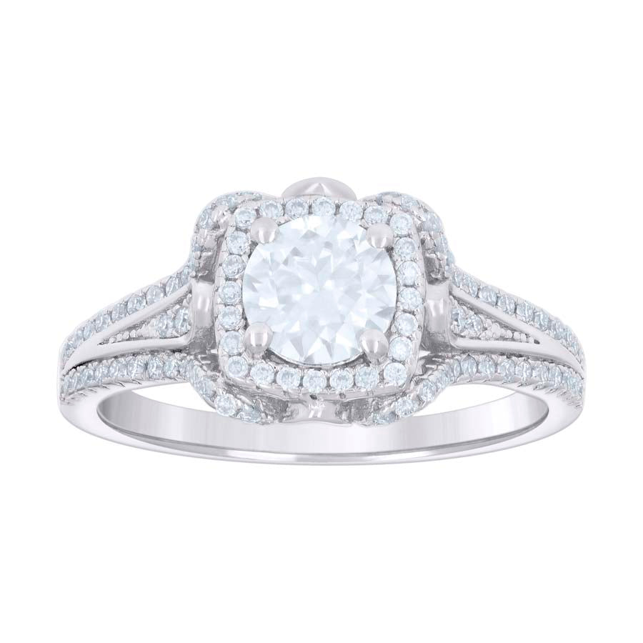 925 Sterling Silver Ring S5-S10 Moissanite Ctw 1.3