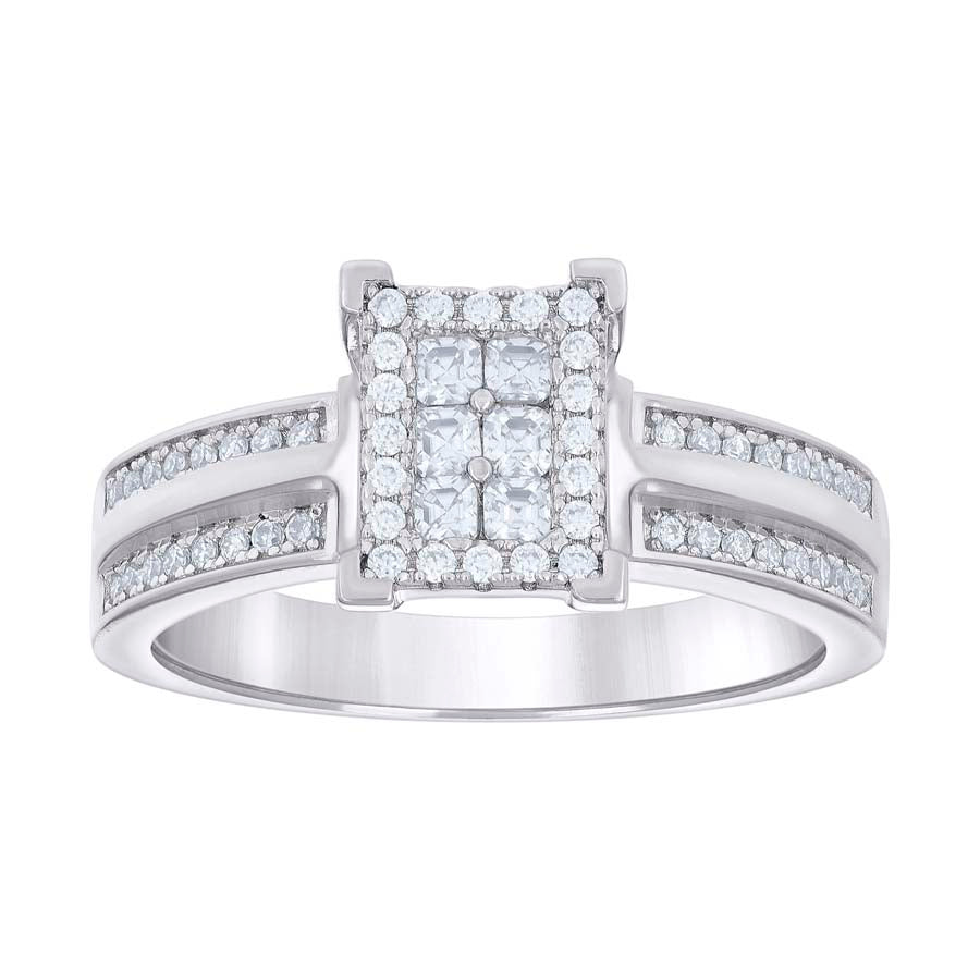 925 Sterling Silver Cz Ring S5-S10
