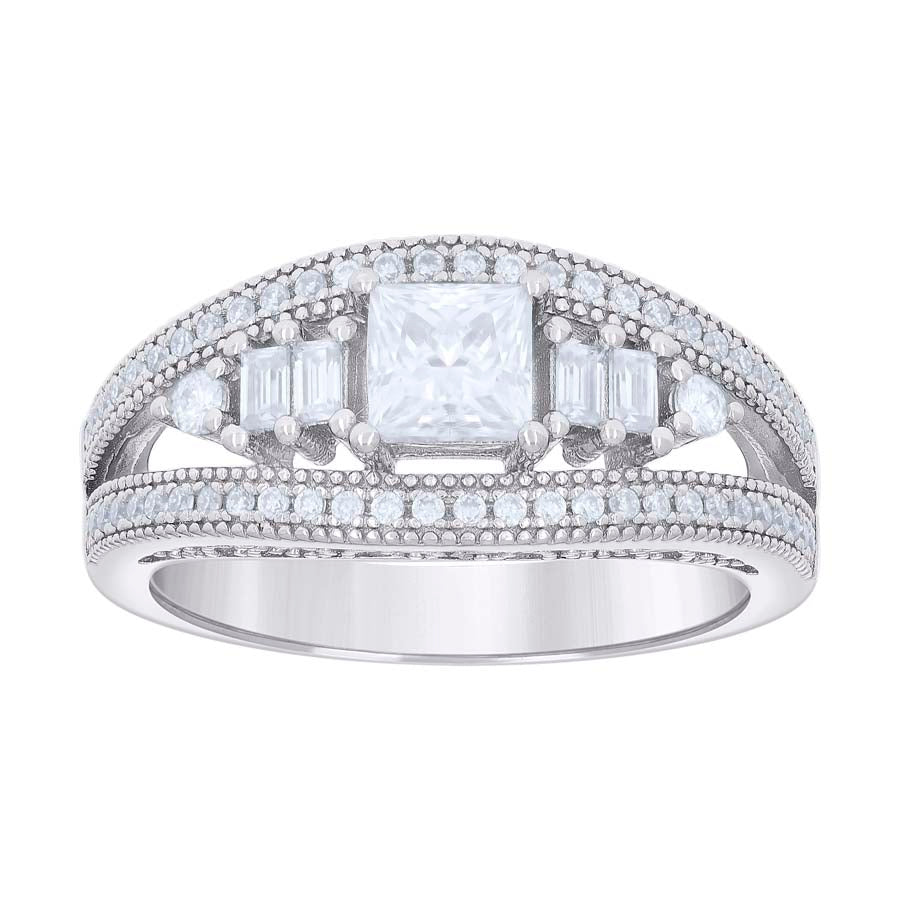 925 Sterling Silver Cz Ring S5-S10