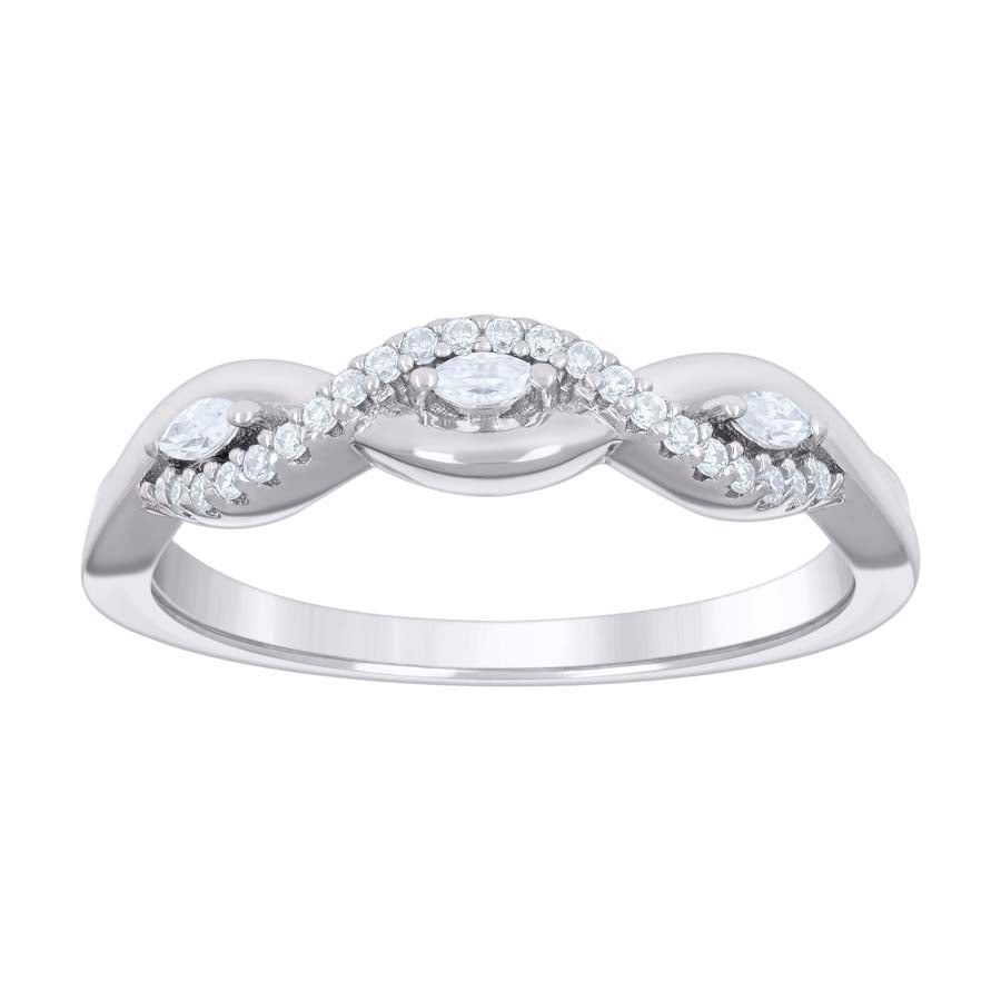925 Sterling Silver Cz Ring S5-S9