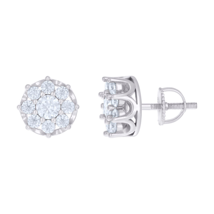 925 Sterling Silver Earring Moissanite Ctw 1.97