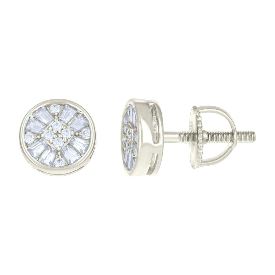 925 Sterling Silver Earrings Moissanite Ctw R:0.10