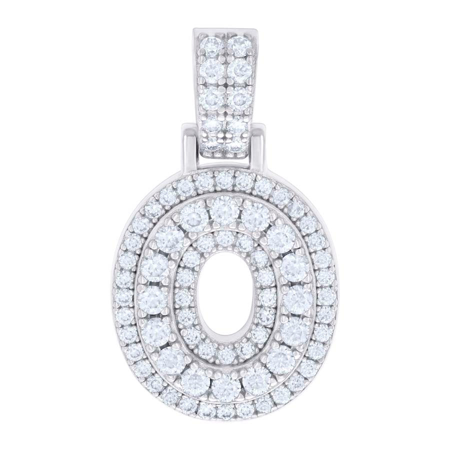 925 Silver Initial Letter "O" Pendant Moissanite C