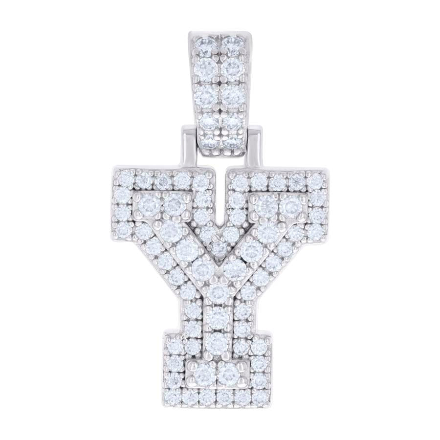 925 Silver Initial Letter "Y" Pendant Moissanite C