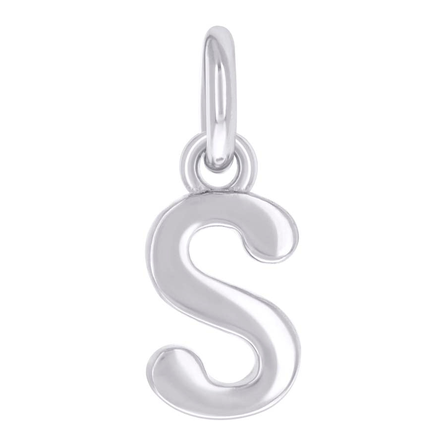 925 Sterling Silver Initial Pendant "S"