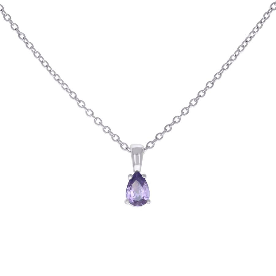 925 Sterling Silver Cz Necklace 16"+2"