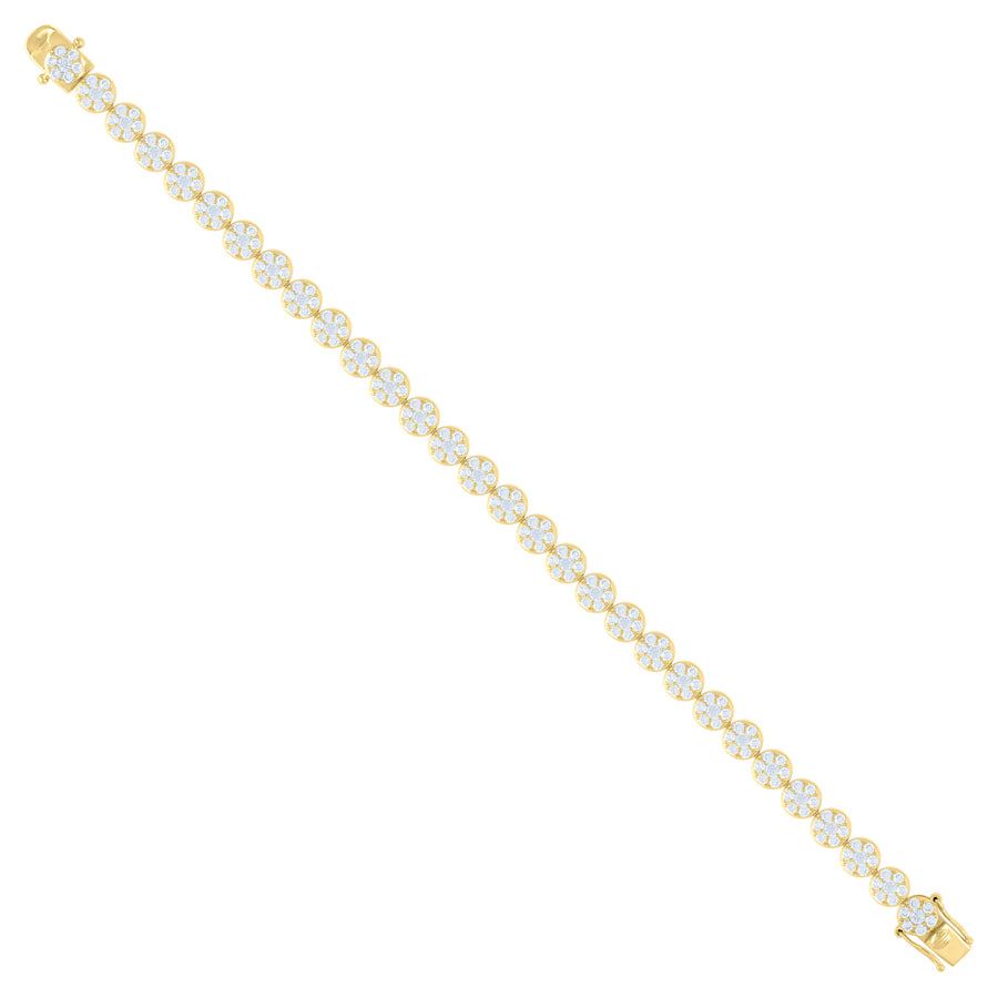 10Kt Gold Cz Bracelet 7.5"
