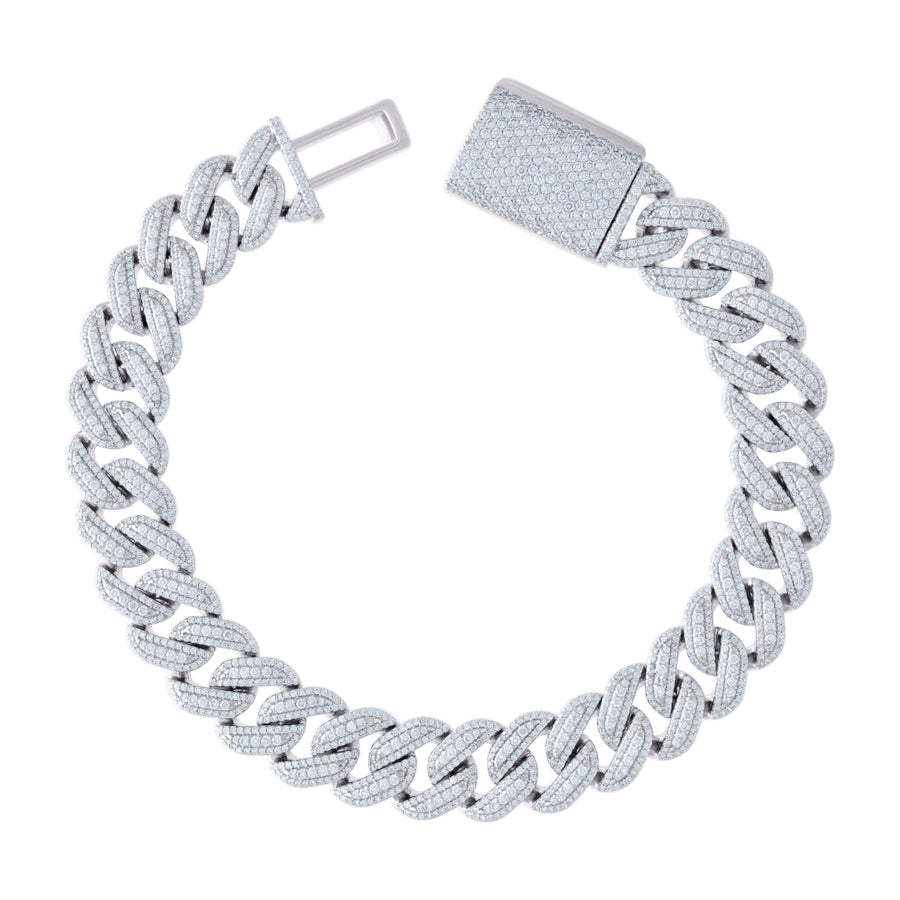 925 Sterling Silver Moissanite Chain 12mm