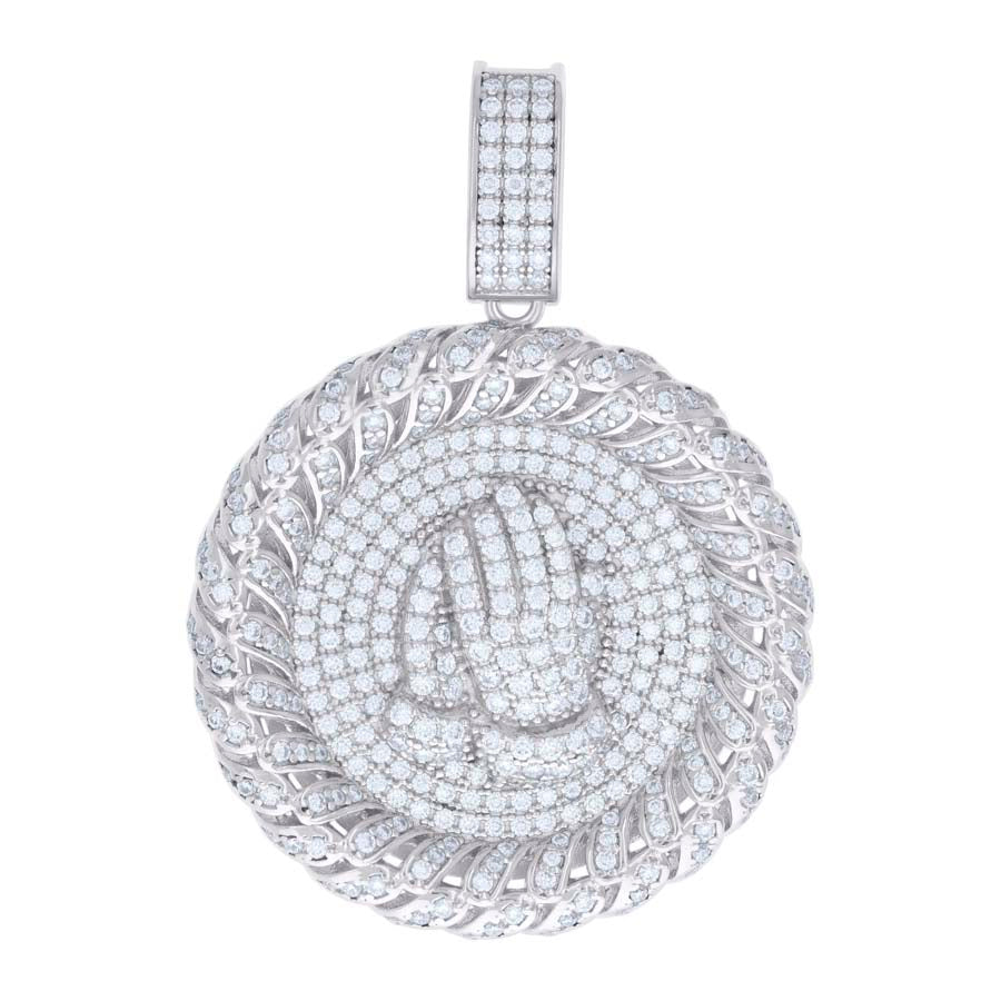925 Sterling Silver Pendant Moissanite 3.18 Ctw