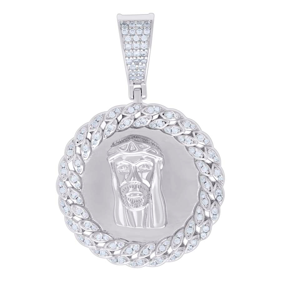 925 Sterling Silver Pendant Moissanite 0.69 Ctw