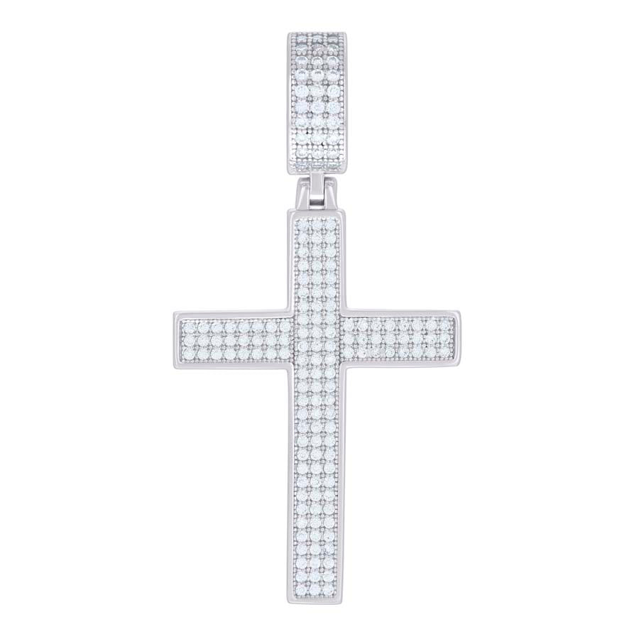 925 Sterling Silver Pendant 1.25" Moissanite 0.74