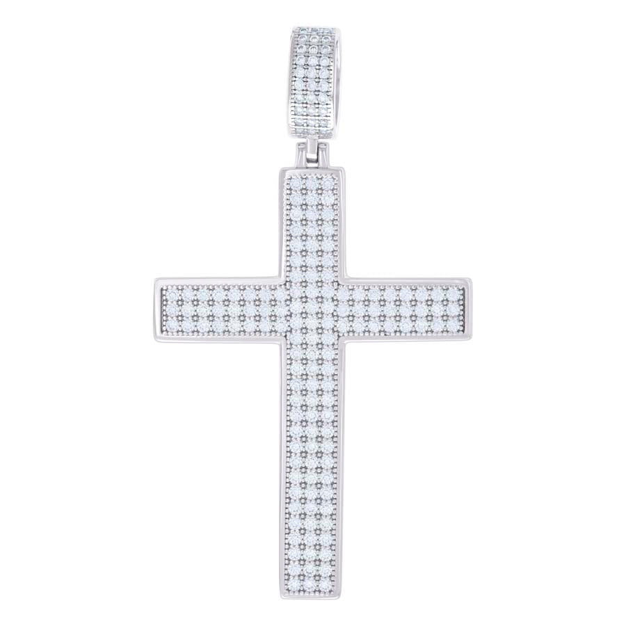 925 Sterling Silver Pendant 1.75" Moissanite 1.81