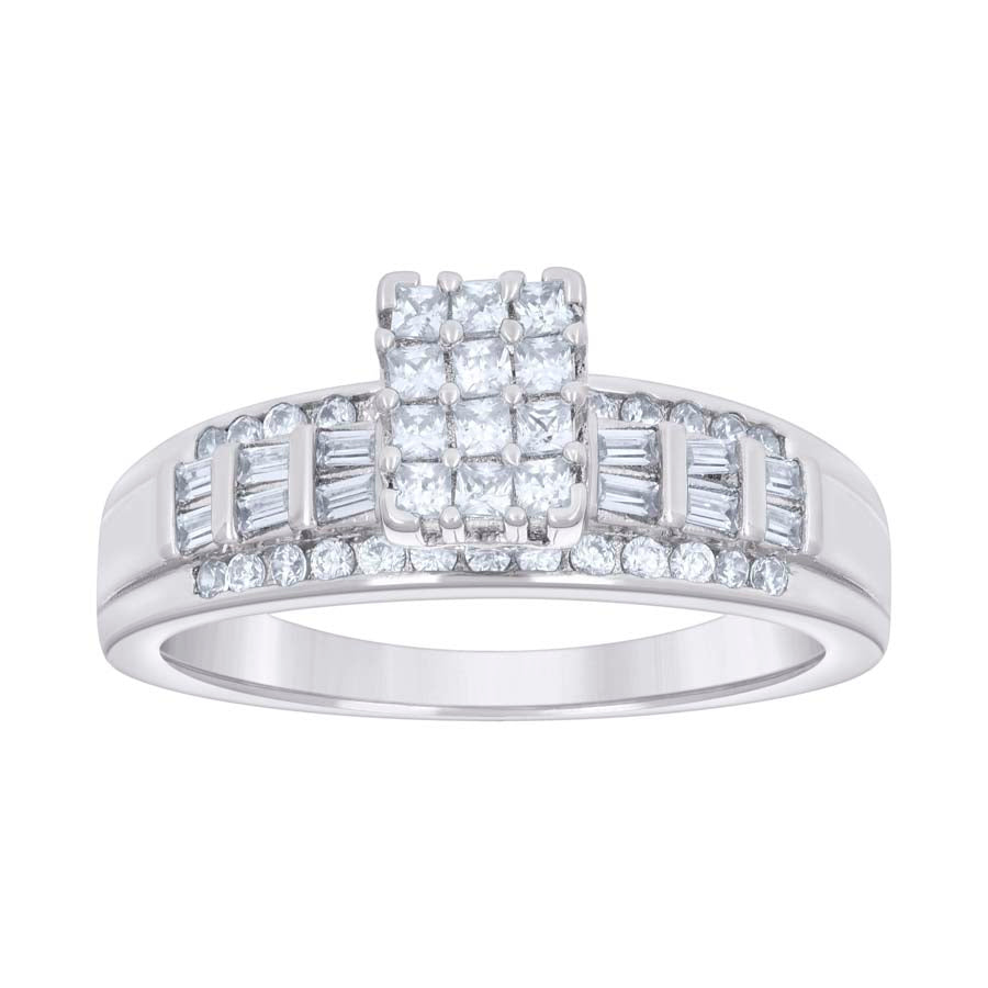 925 Sterling Silver Ring S6-S10 Moissanite Ctw R:0