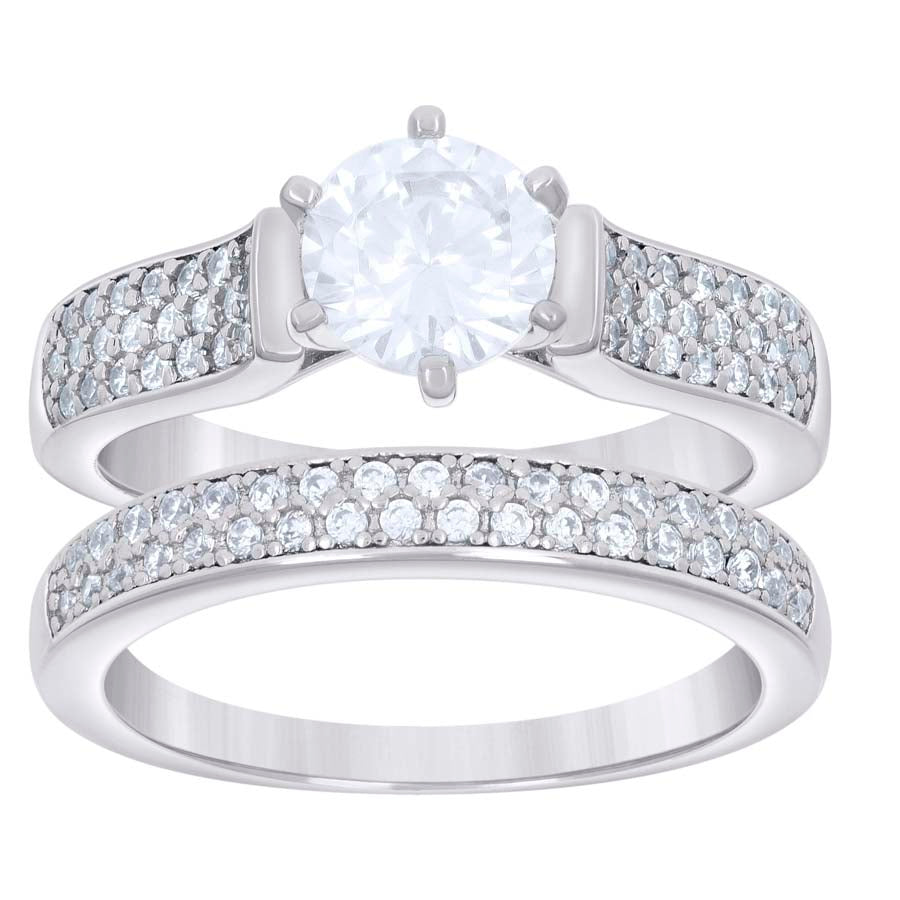 925 Sterling Silver Ring S6-S9 Moissanite Ctw R:1.